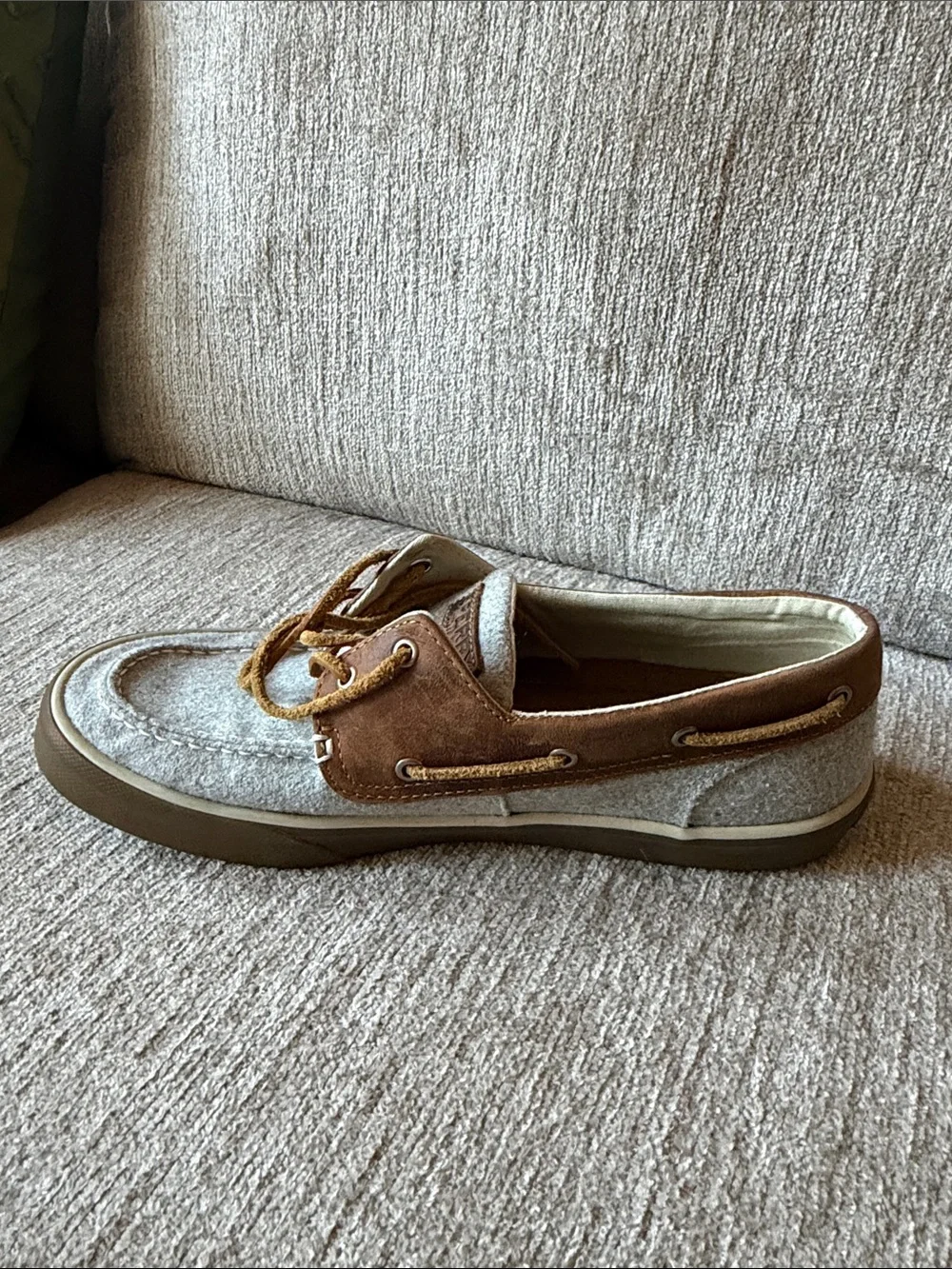 Sperry Two-Tone Gray and Brown Suede Boat Shoes